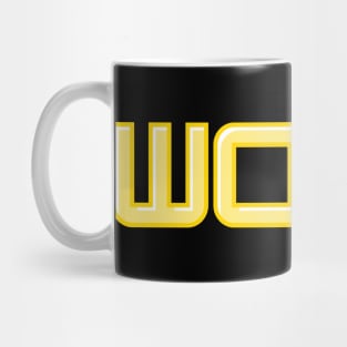 Urban Word 'WOKE' in Yellow Lettering Mug